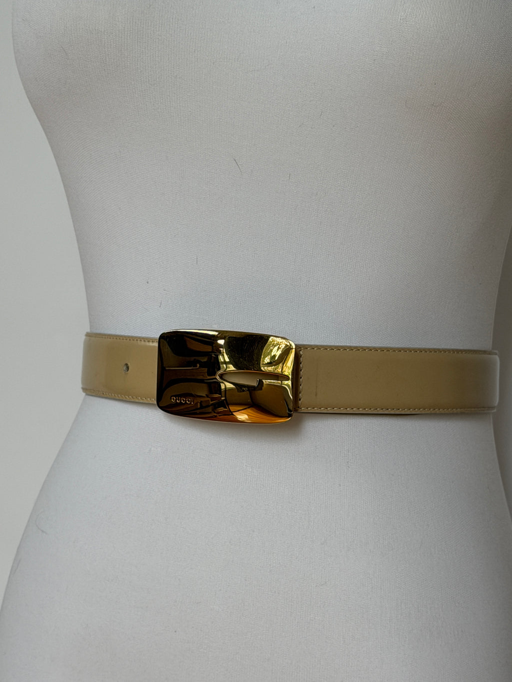 Gucci 1996 AW Tom Ford Era Archive Belt in beige Leather
