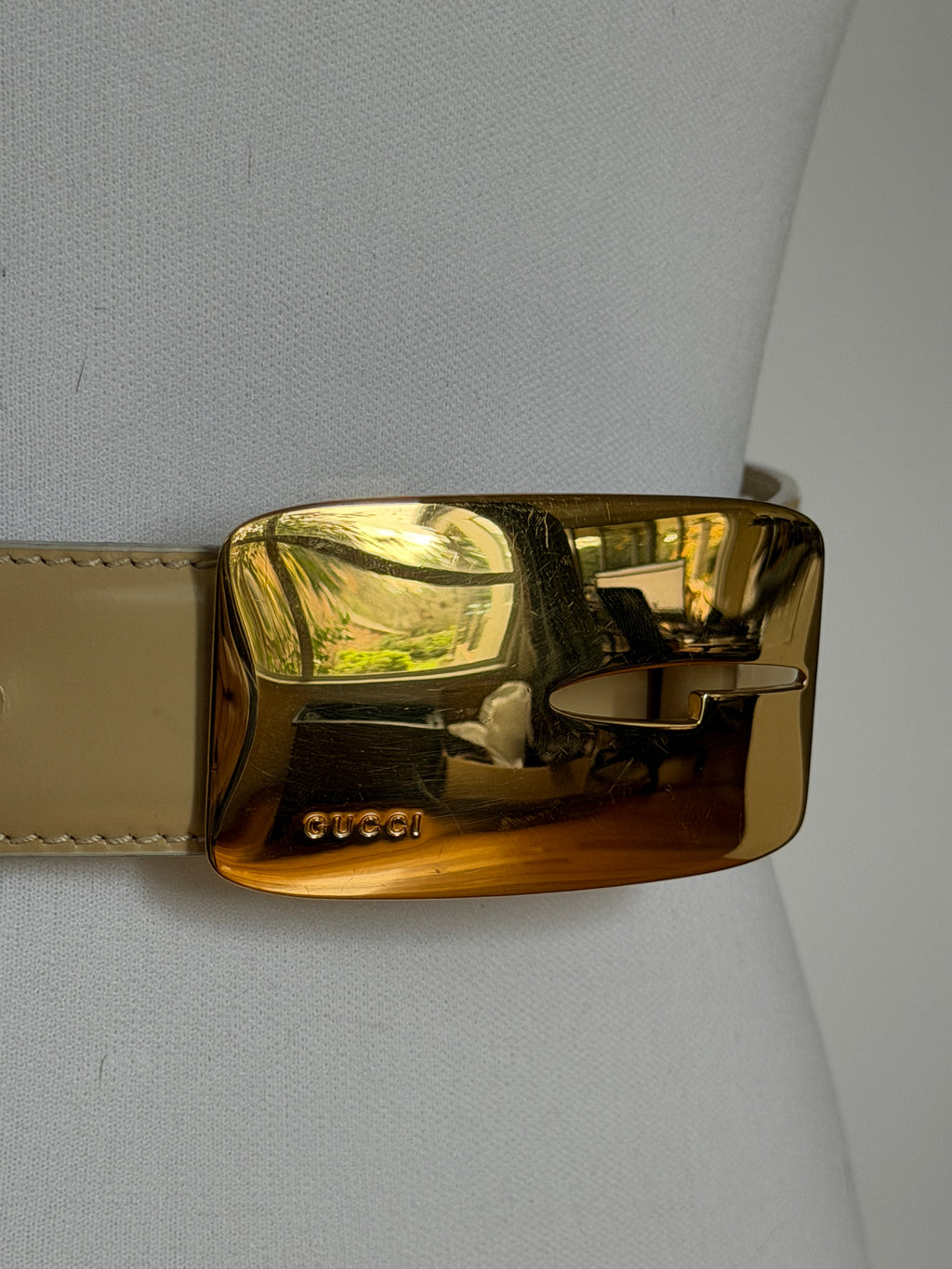 Gucci 1996 AW Tom Ford Era Archive Belt in beige Leather