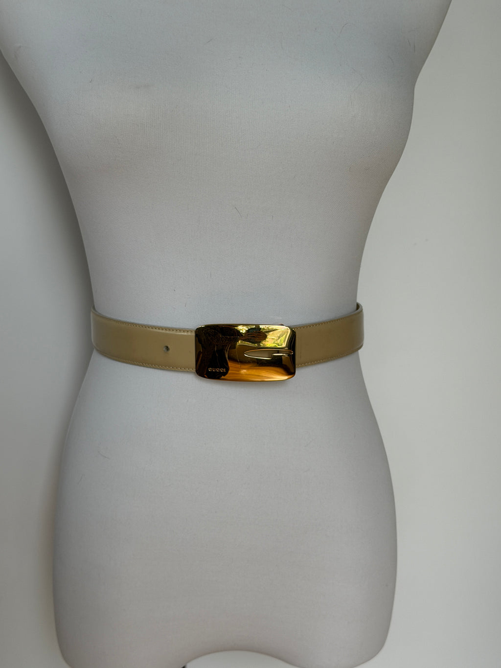Gucci 1996 AW Tom Ford Era Archive Belt in beige Leather