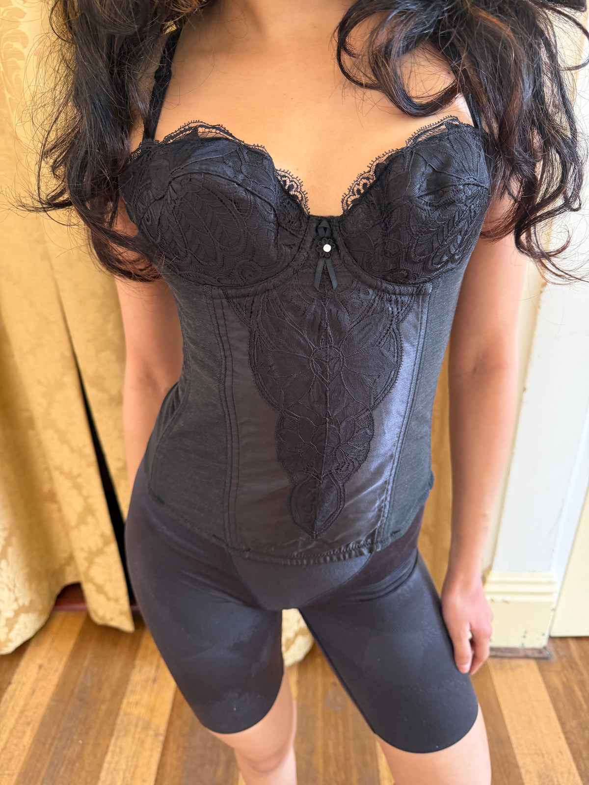 Deadstock Japanese Black Lace Corset Bustier (XS)