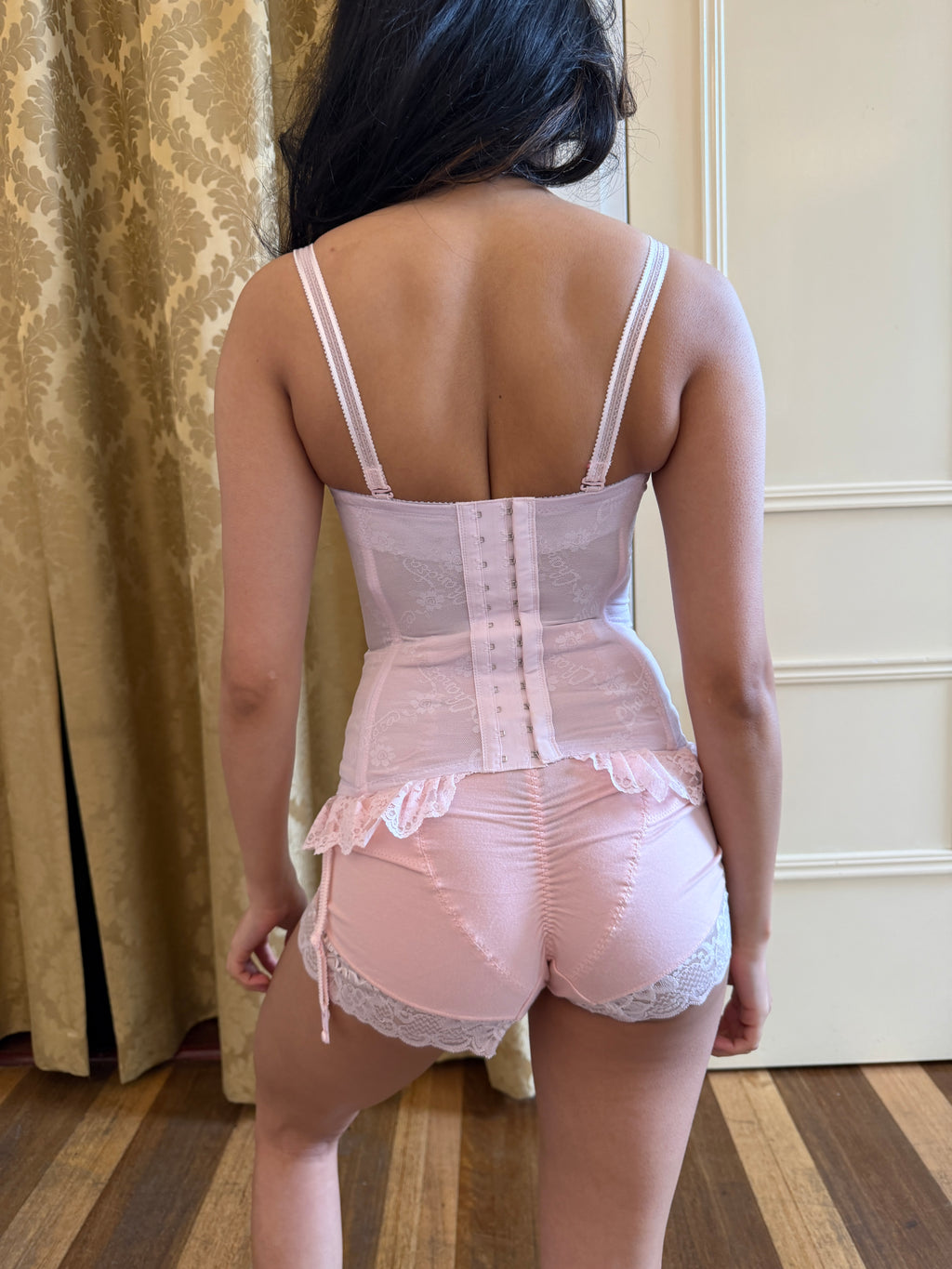 Pink Lace High Waist Shorts (XS–S)