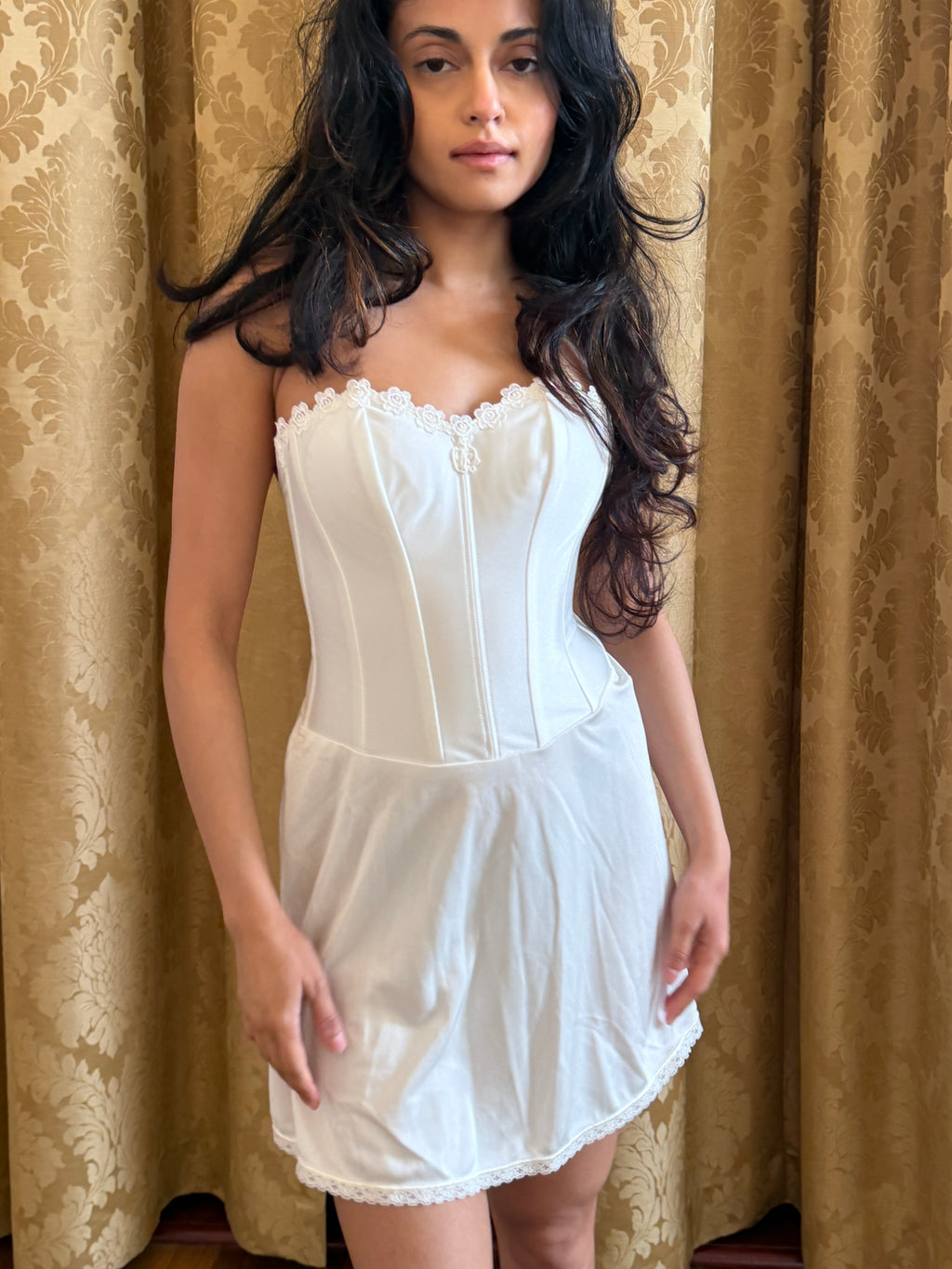 White Strapless Corset Mini Dress (XS–S)
