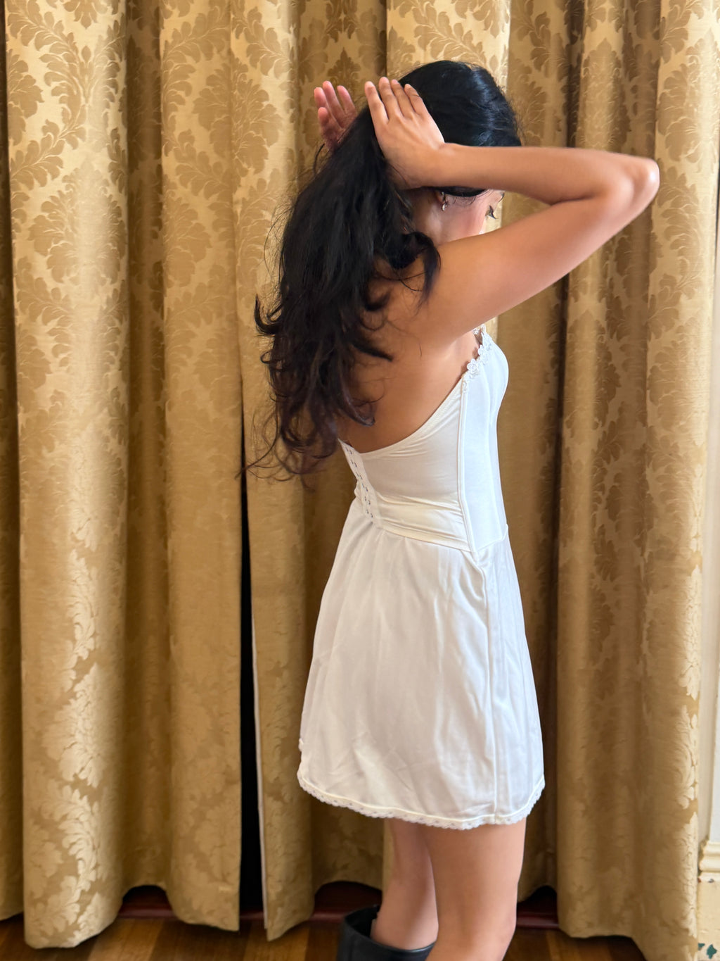 White Strapless Corset Mini Dress (XS–S)