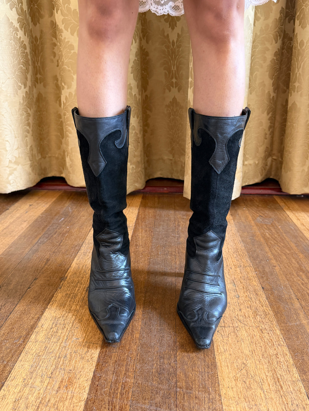 Morgan de Toi Leather Western Boots — Black (23cm)