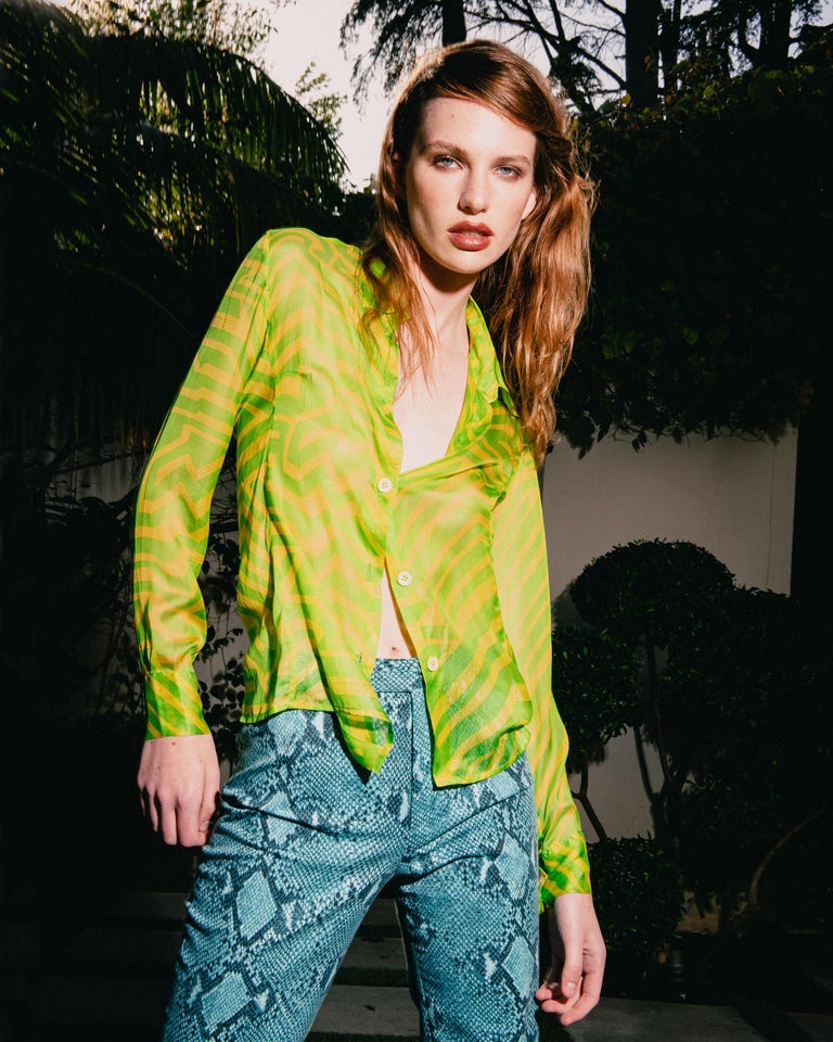 Gucci by Tom Ford SS00 Python Print Flared Pants