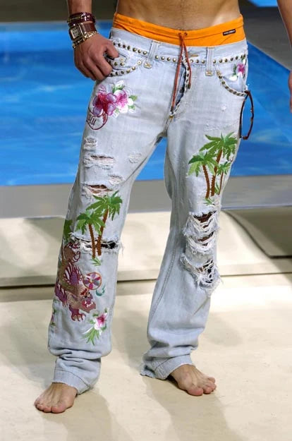 Dolce & Gabbana SS05 Honolulu Embroidered Jeans