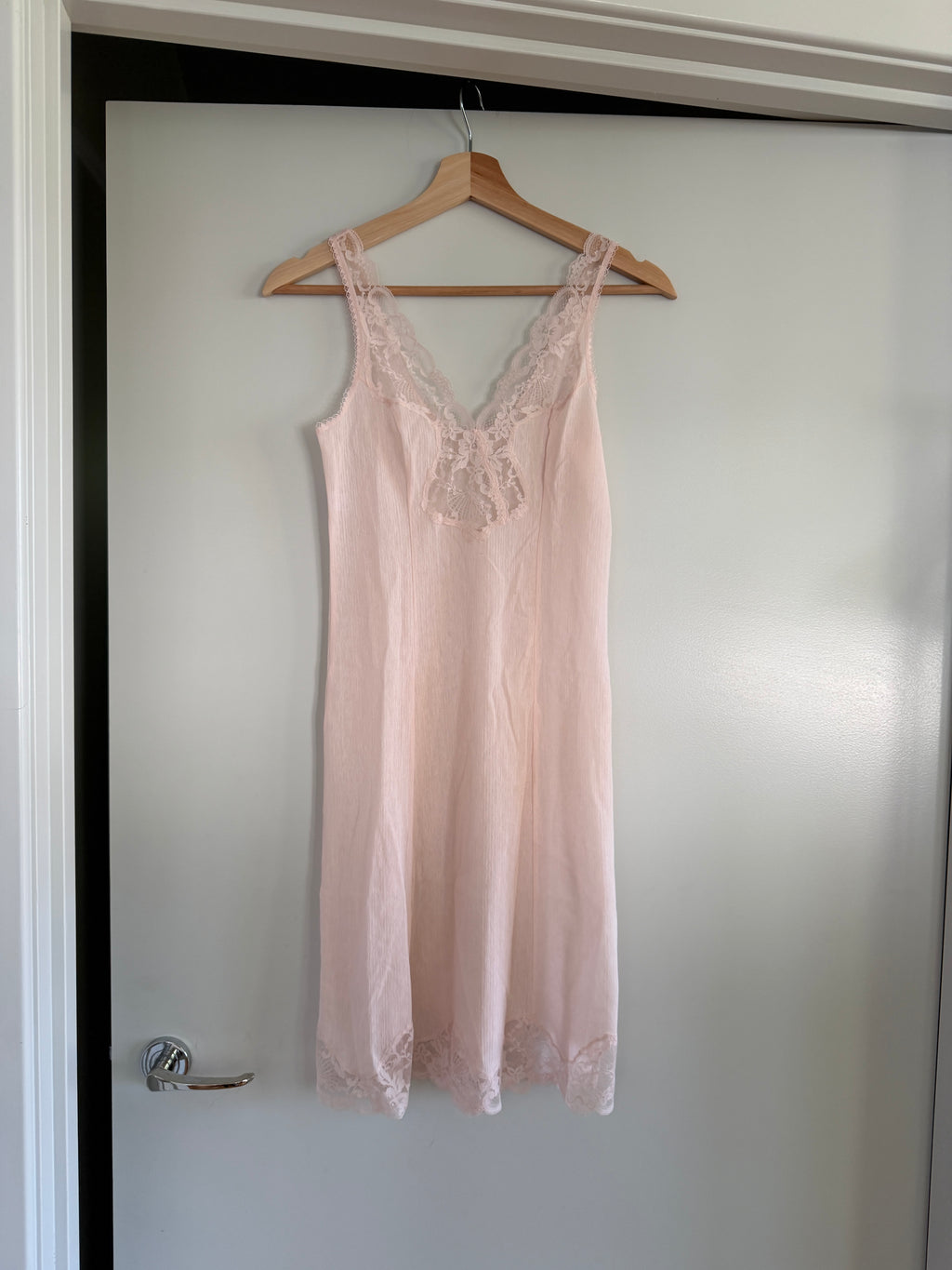 Pale Blush Pink Lace Slip Dress (XS–S)
