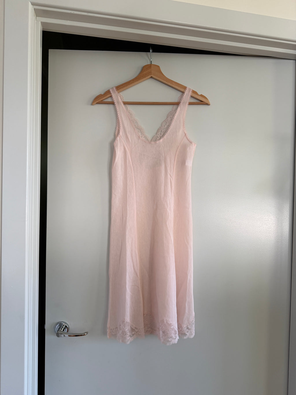 Pale Blush Pink Lace Slip Dress (XS–S)