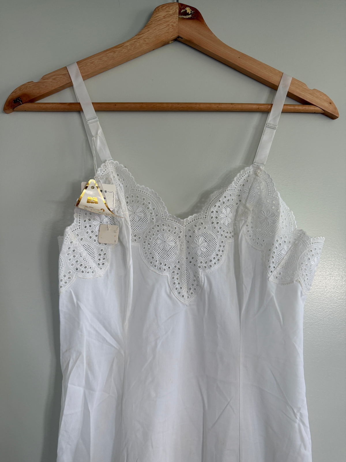 White Broderie Anglaise Slip Dress (S)