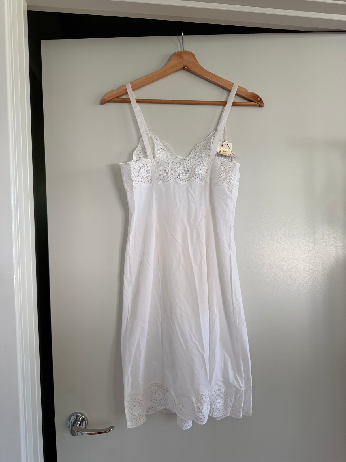 White Broderie Anglaise Slip Dress (S)