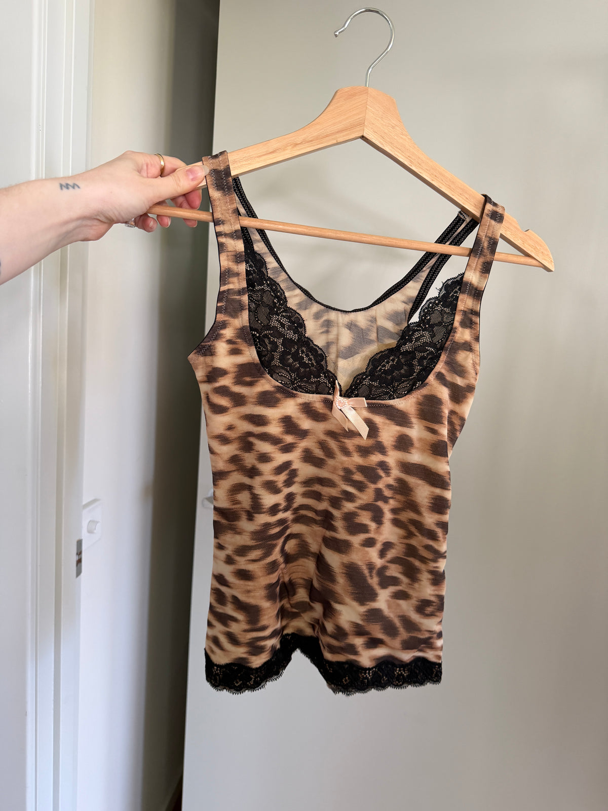 Leopard Print Lace Body Shaper Cami (XS–S)