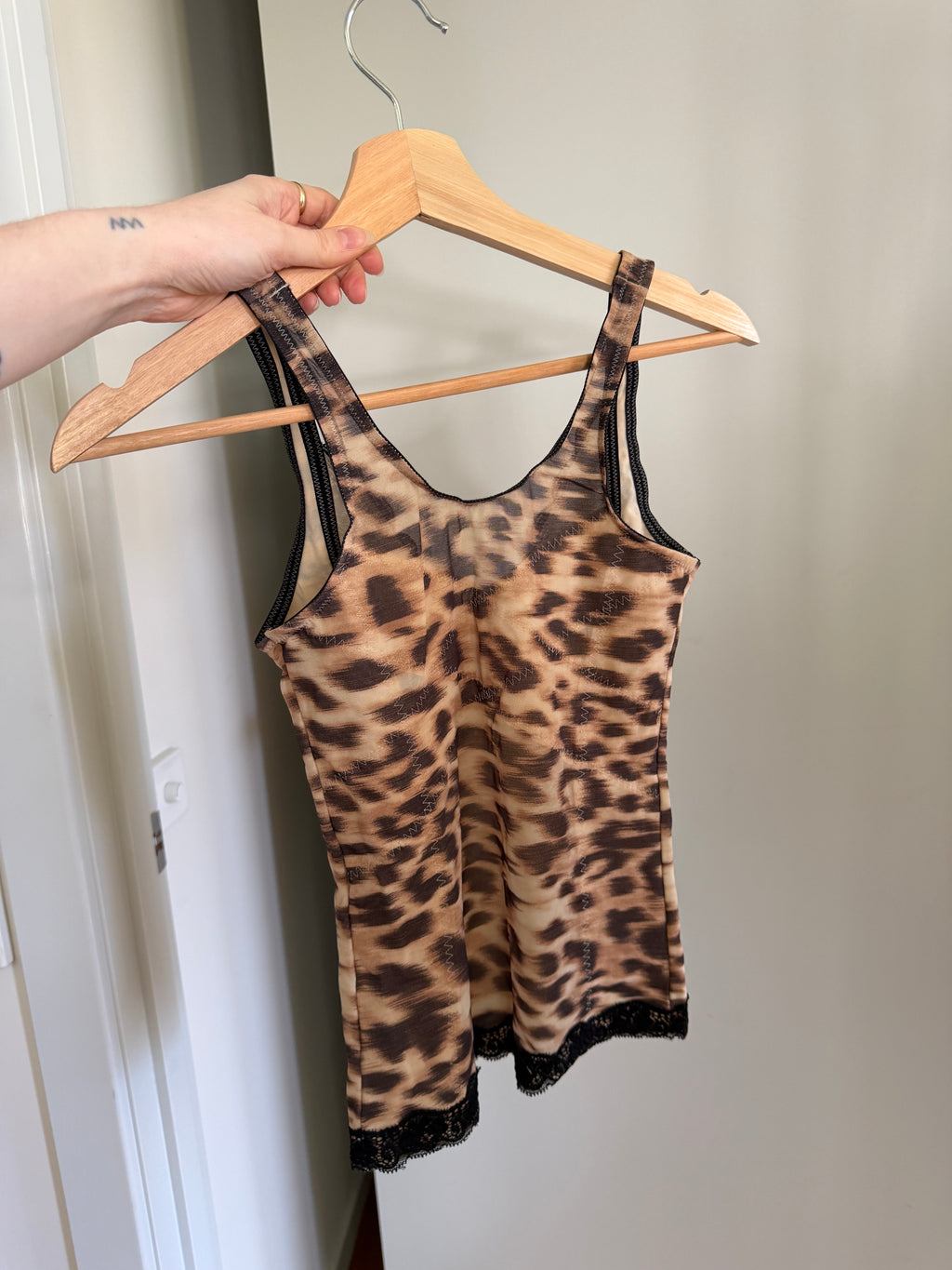 Leopard Print Lace Body Shaper Cami (XS–S)