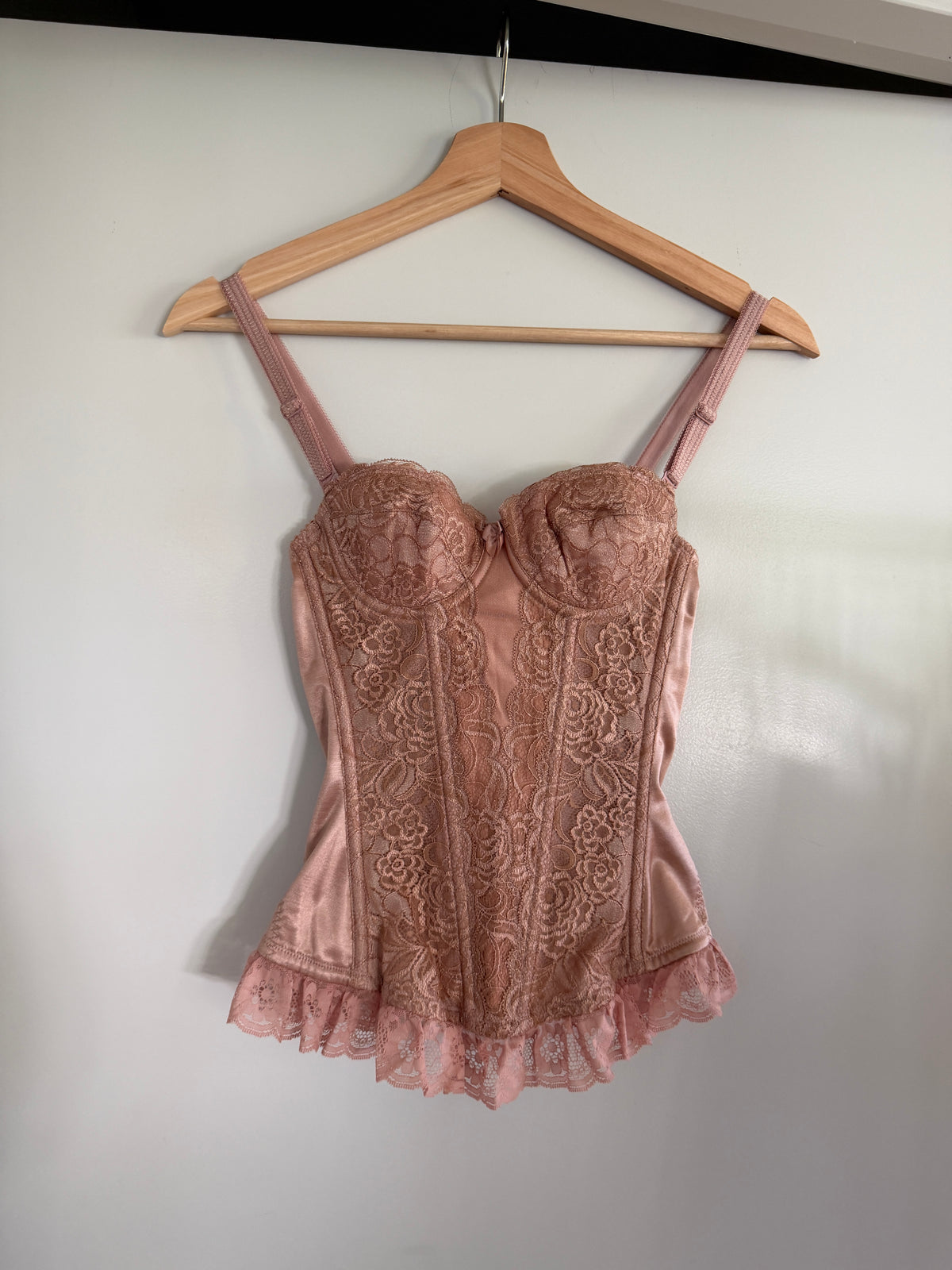 Beige Pink Lace Corset Cami (XS)