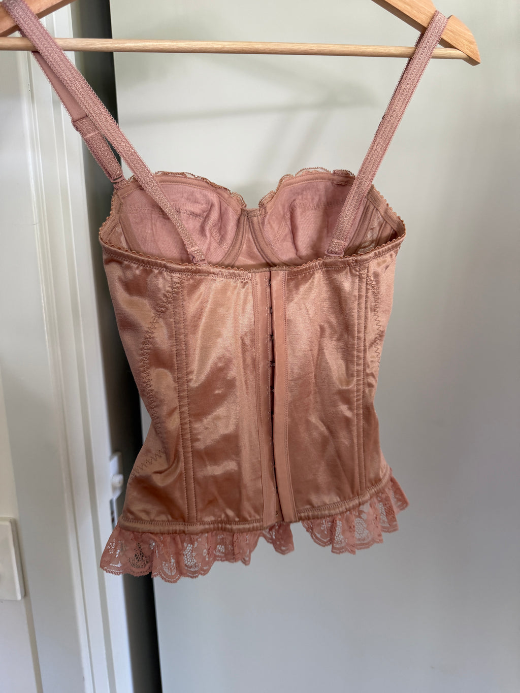 Beige Pink Lace Corset Cami (XS)