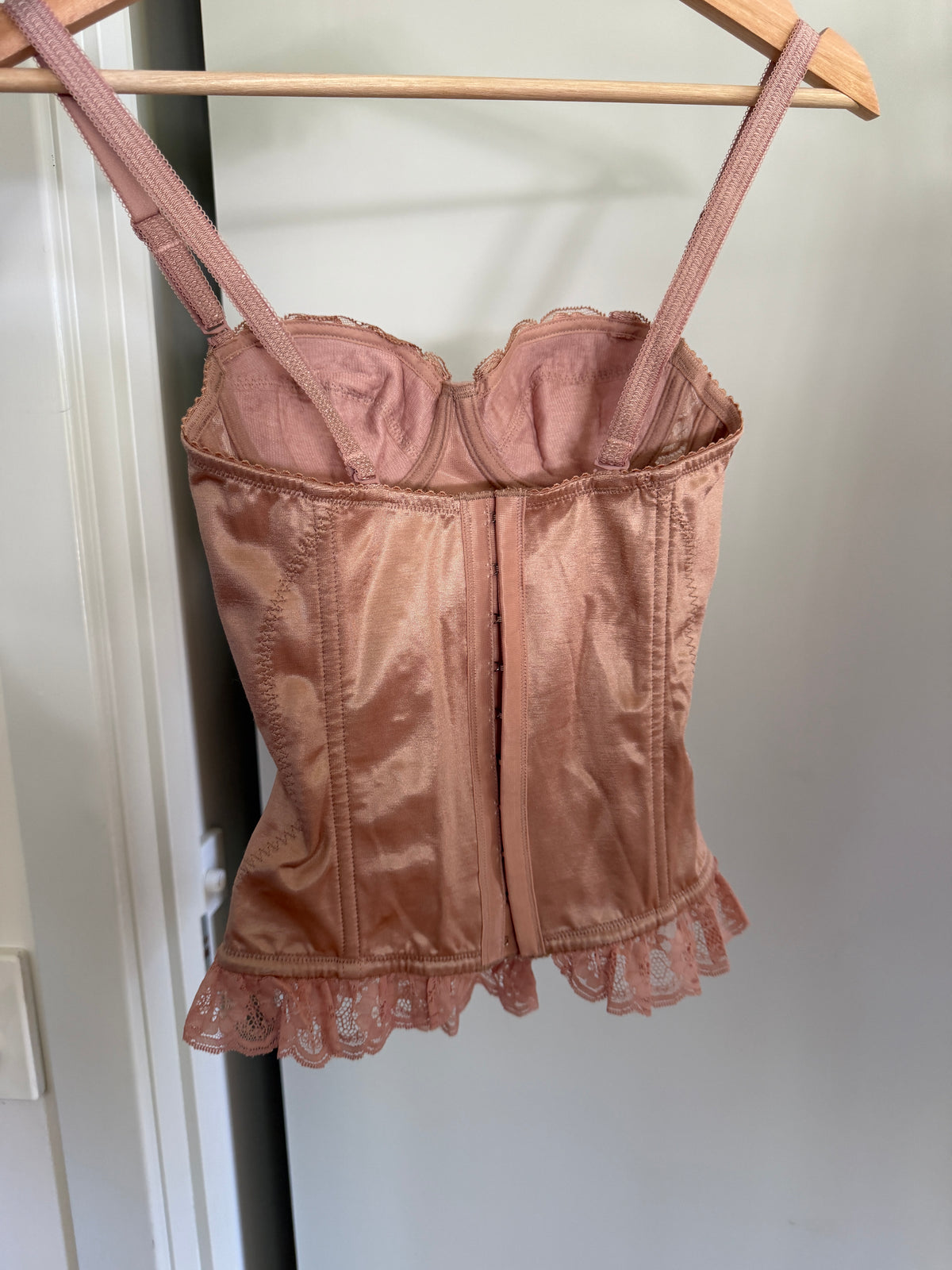 Beige Pink Lace Corset Cami (XS)