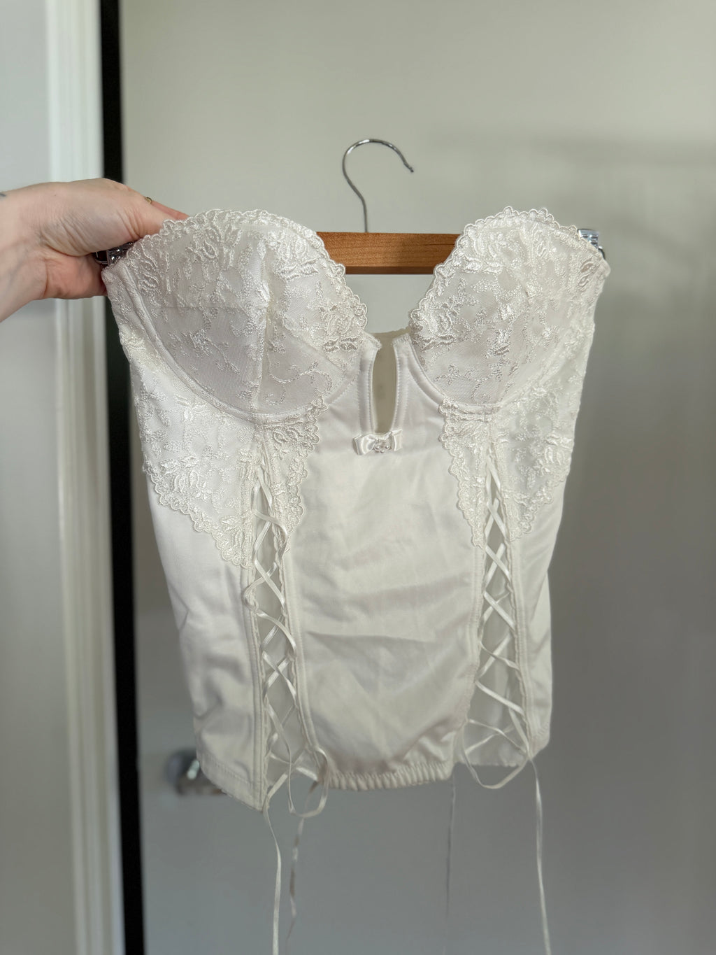 White Corset Top with Lace-Up Sides (S–M)
