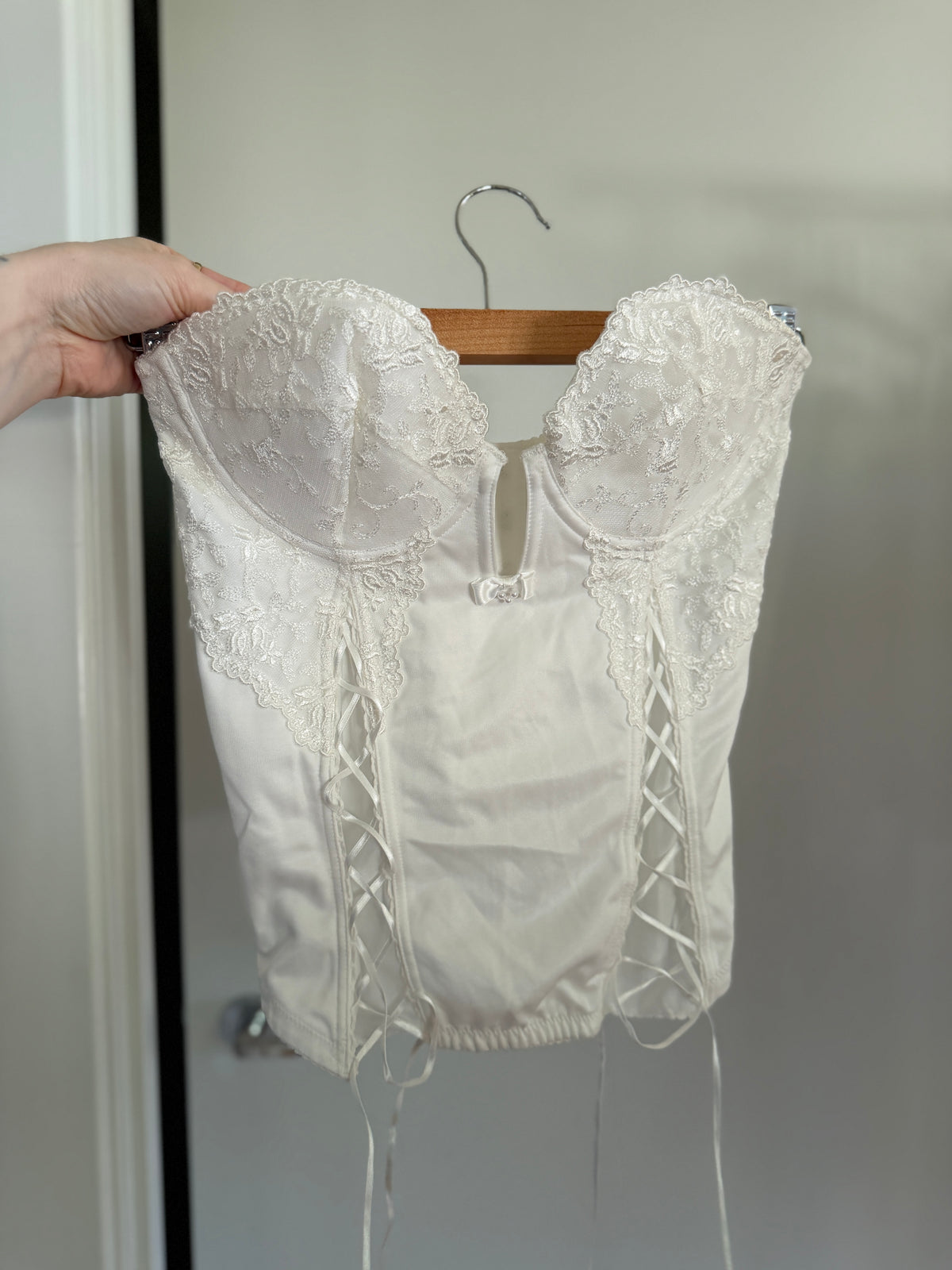 White Corset Top with Lace-Up Sides (S–M)