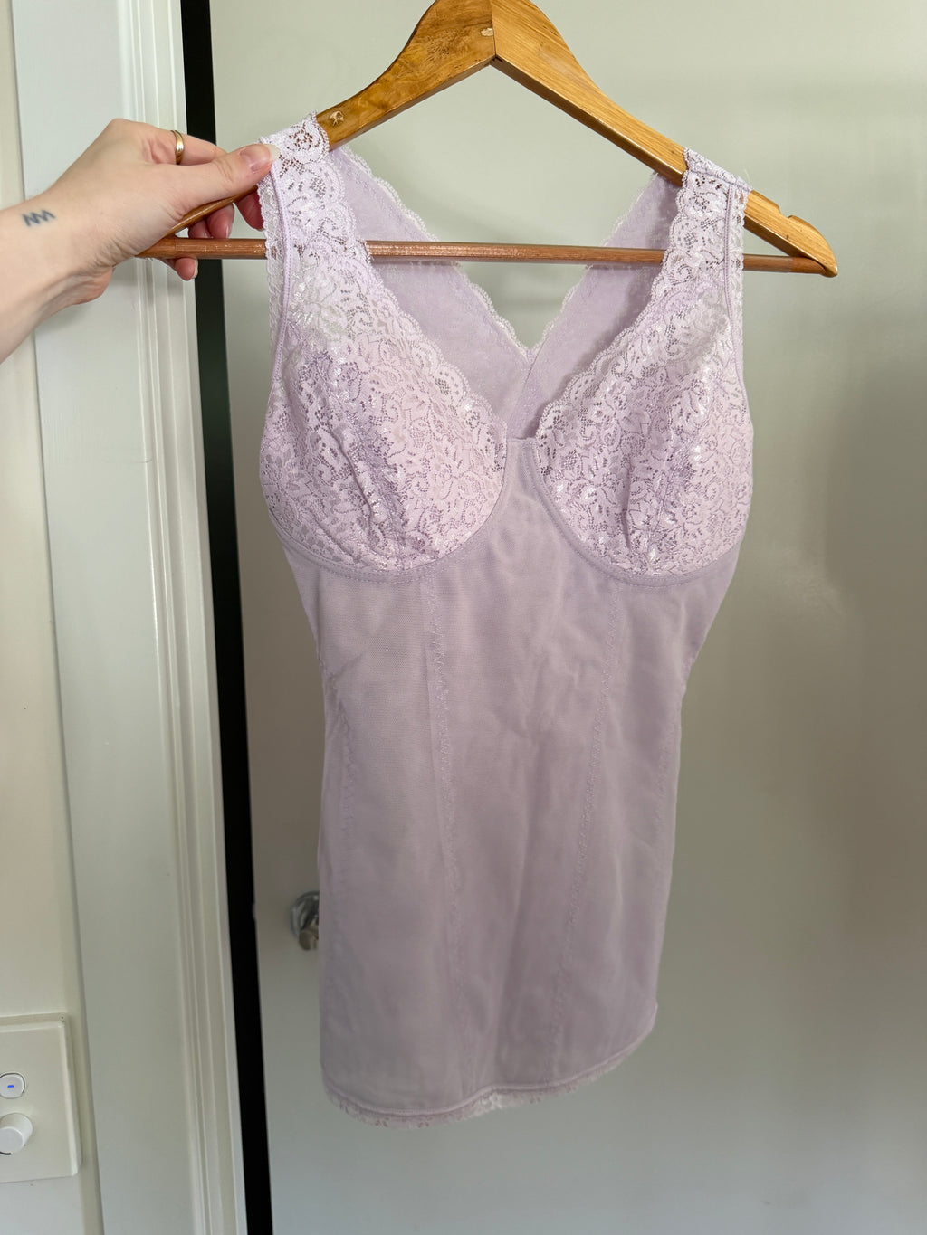 Pale Lavender Mesh Body Shaper Cami (S–M)