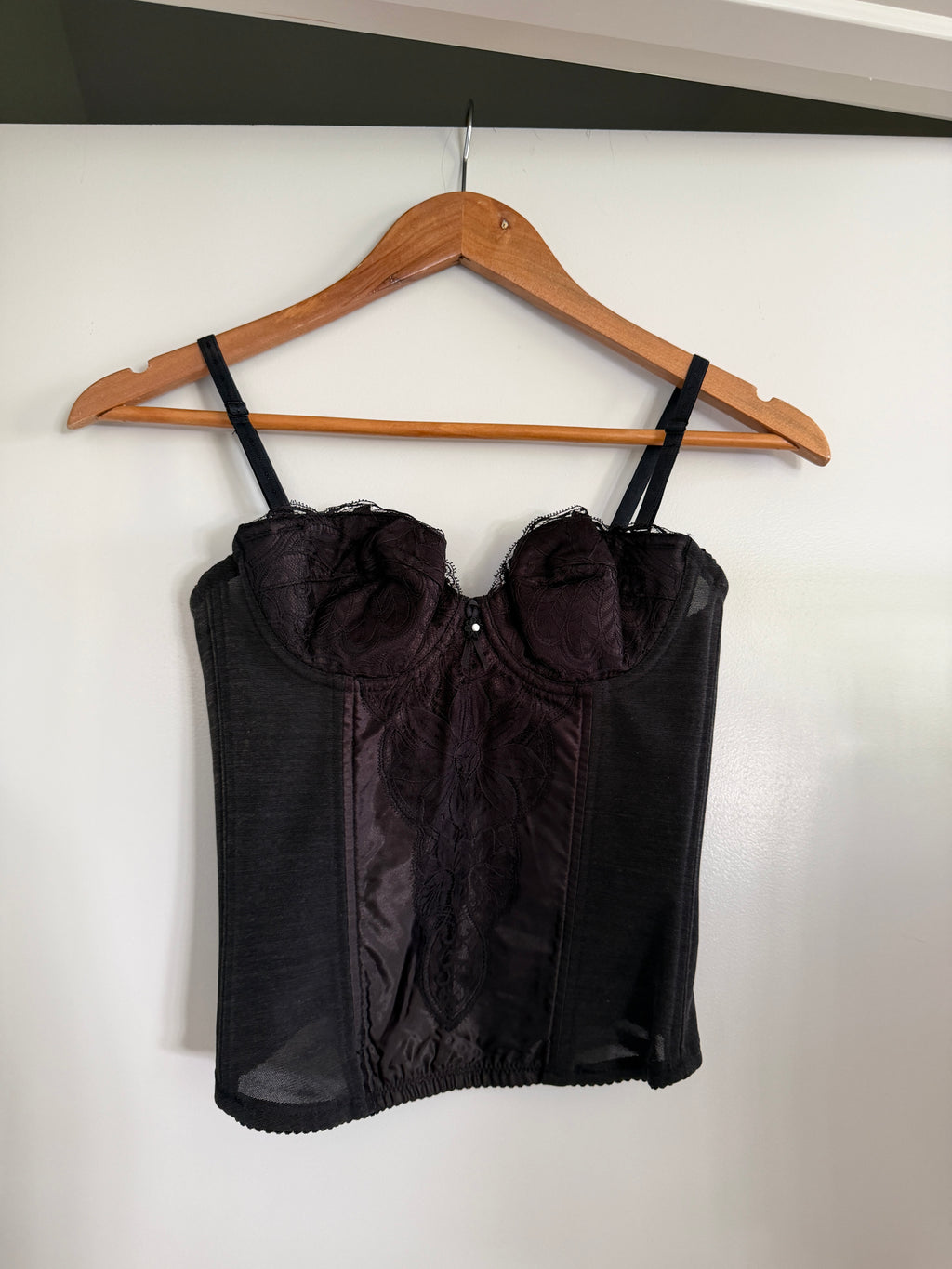 Deadstock Japanese Black Lace Corset Bustier (XS)