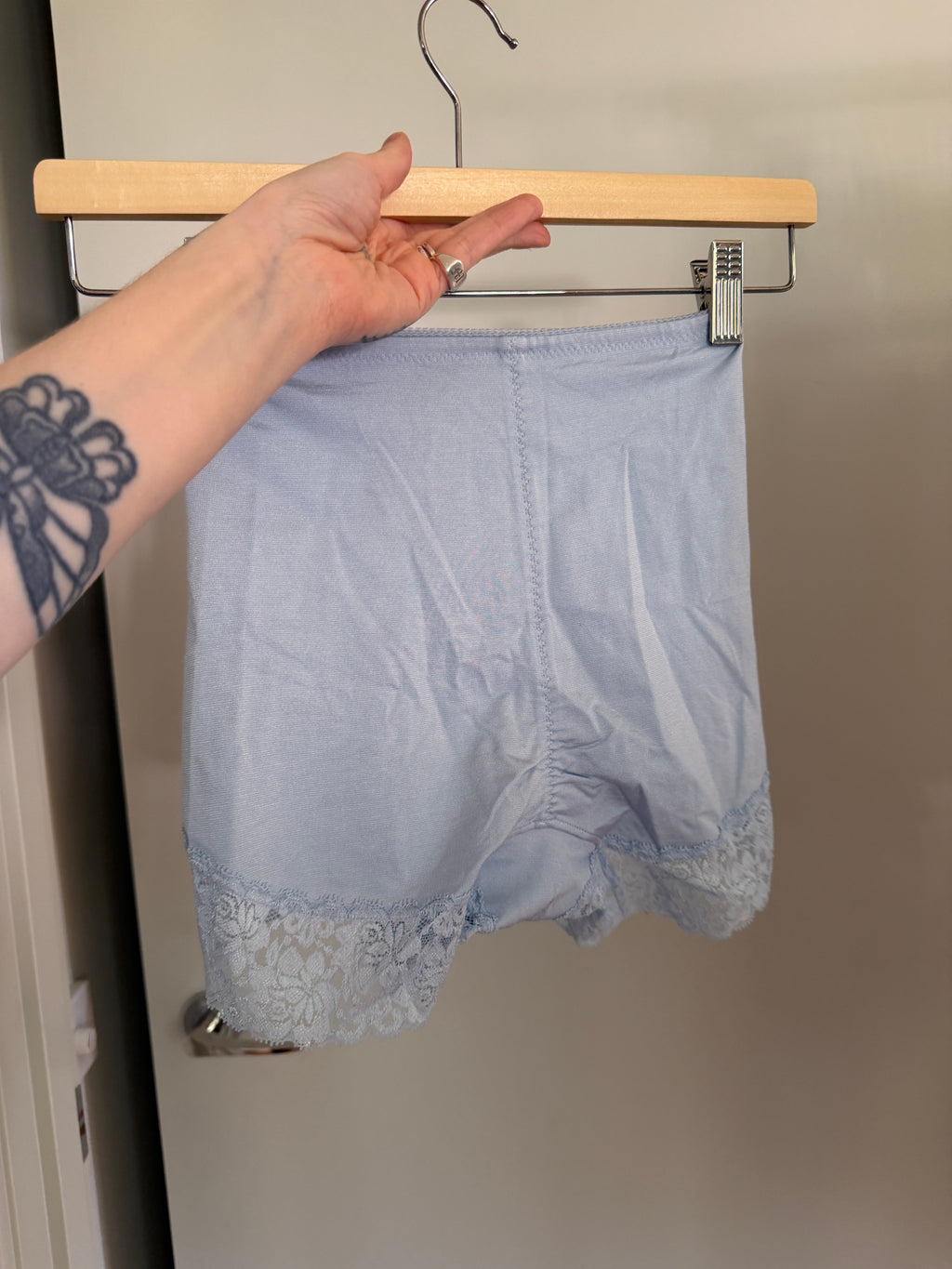 Baby Blue Lace Boyshorts (XS)