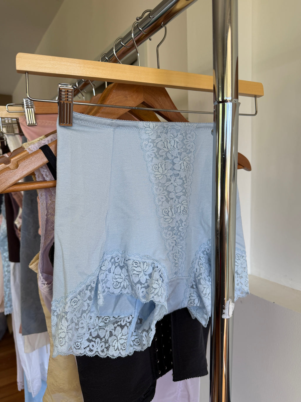 Baby Blue Lace Boyshorts (XS)