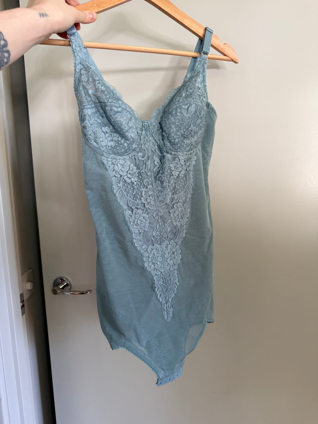 Powder Blue Lace Bodysuit (S/M)