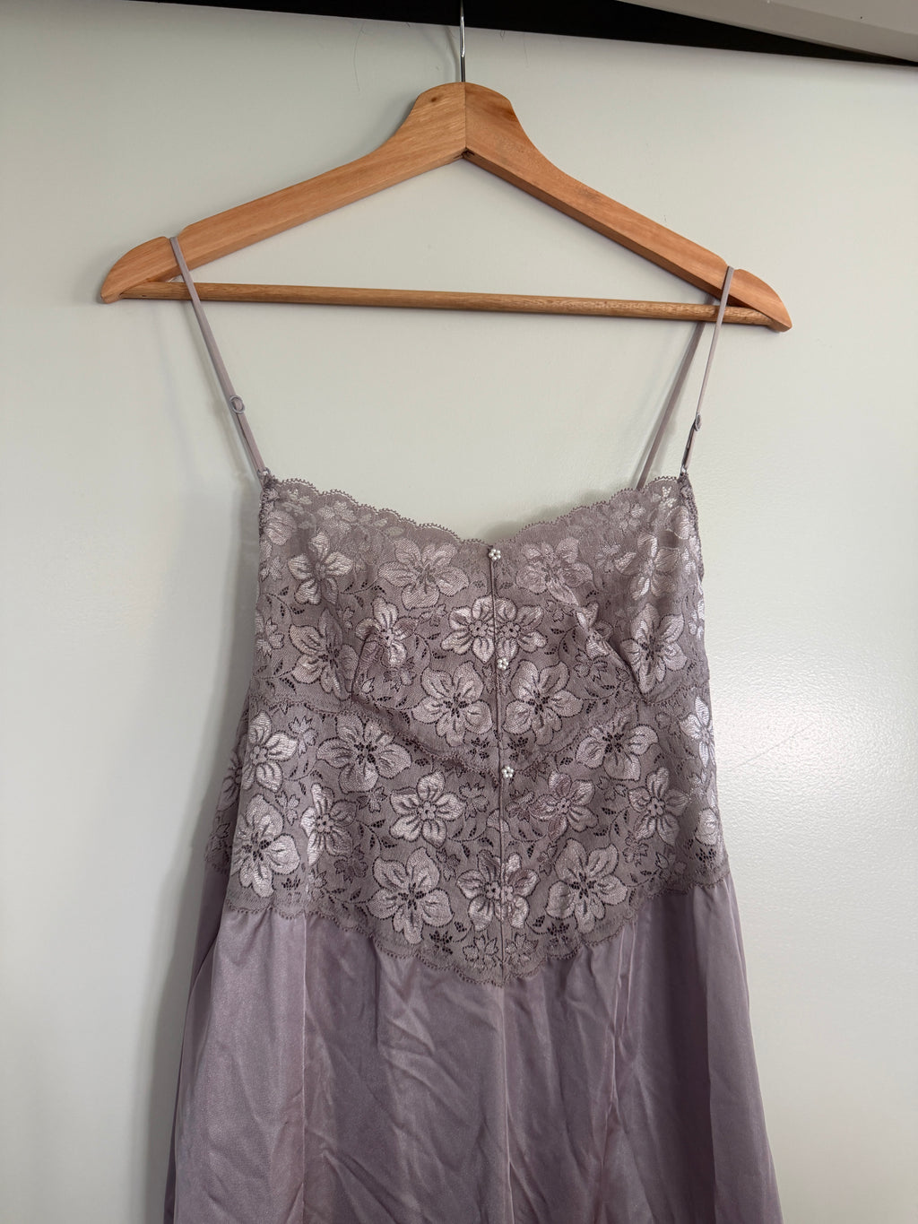 Grey Silver Daisy Lace Slip Dress (M–L)