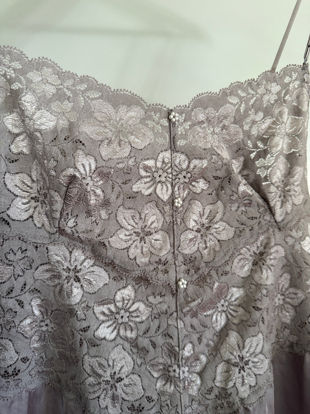 Grey Silver Daisy Lace Slip Dress (M–L)