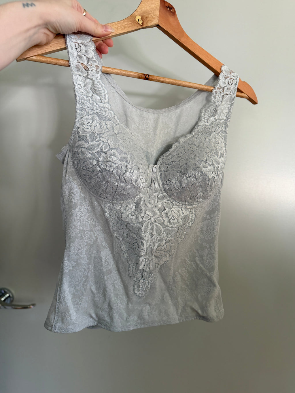 Dusty Blue Lace Body Shaper Tank (M)