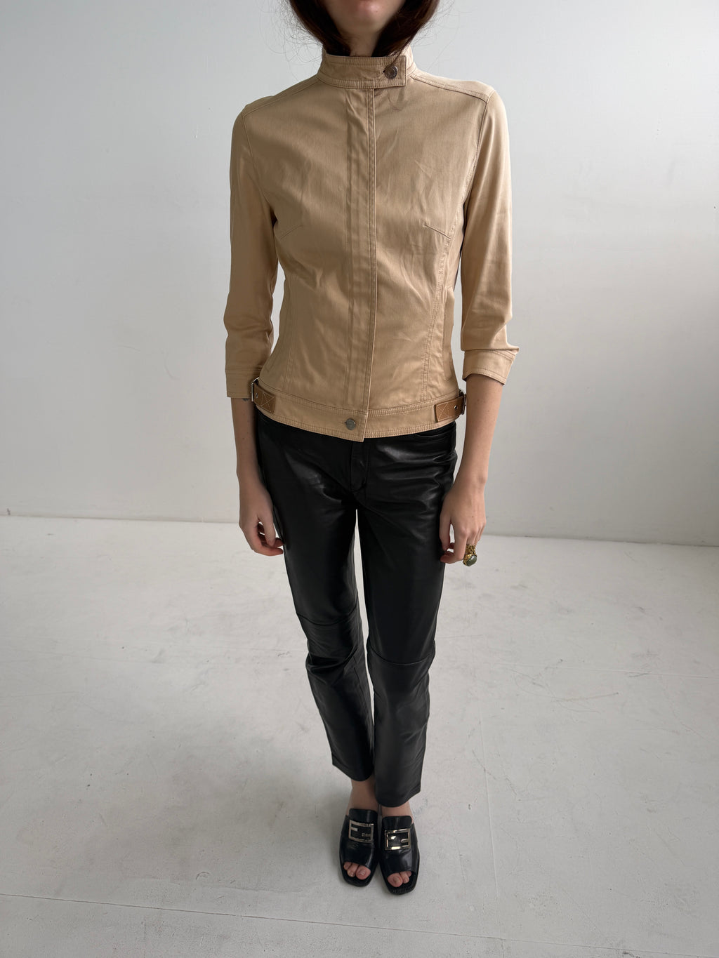 Vintage Beige Fitted Jacket (XS Petite)