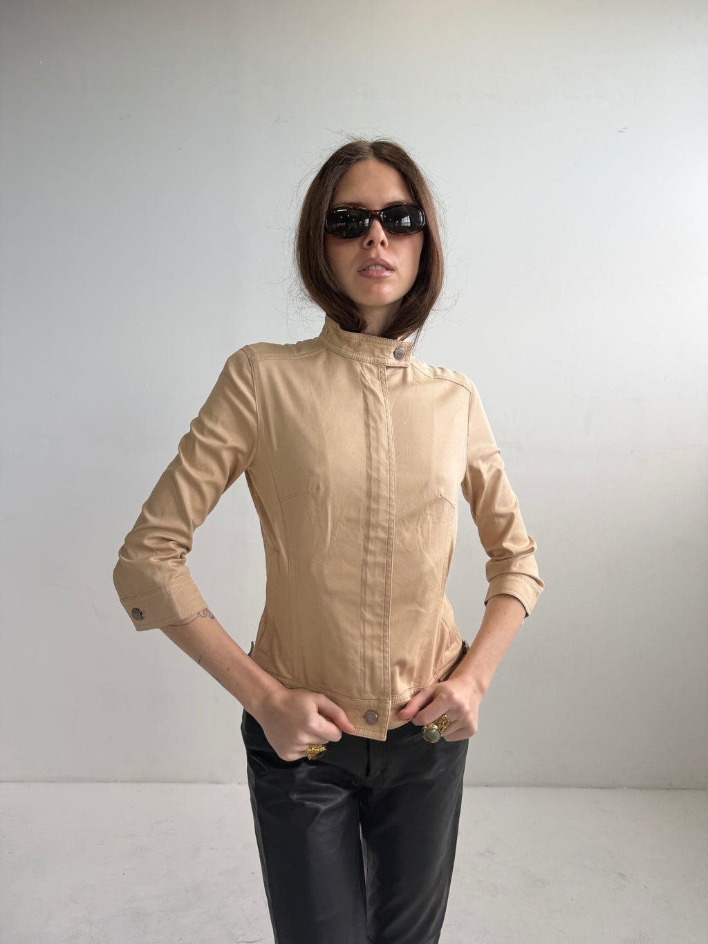 Vintage Beige Fitted Jacket (XS Petite)