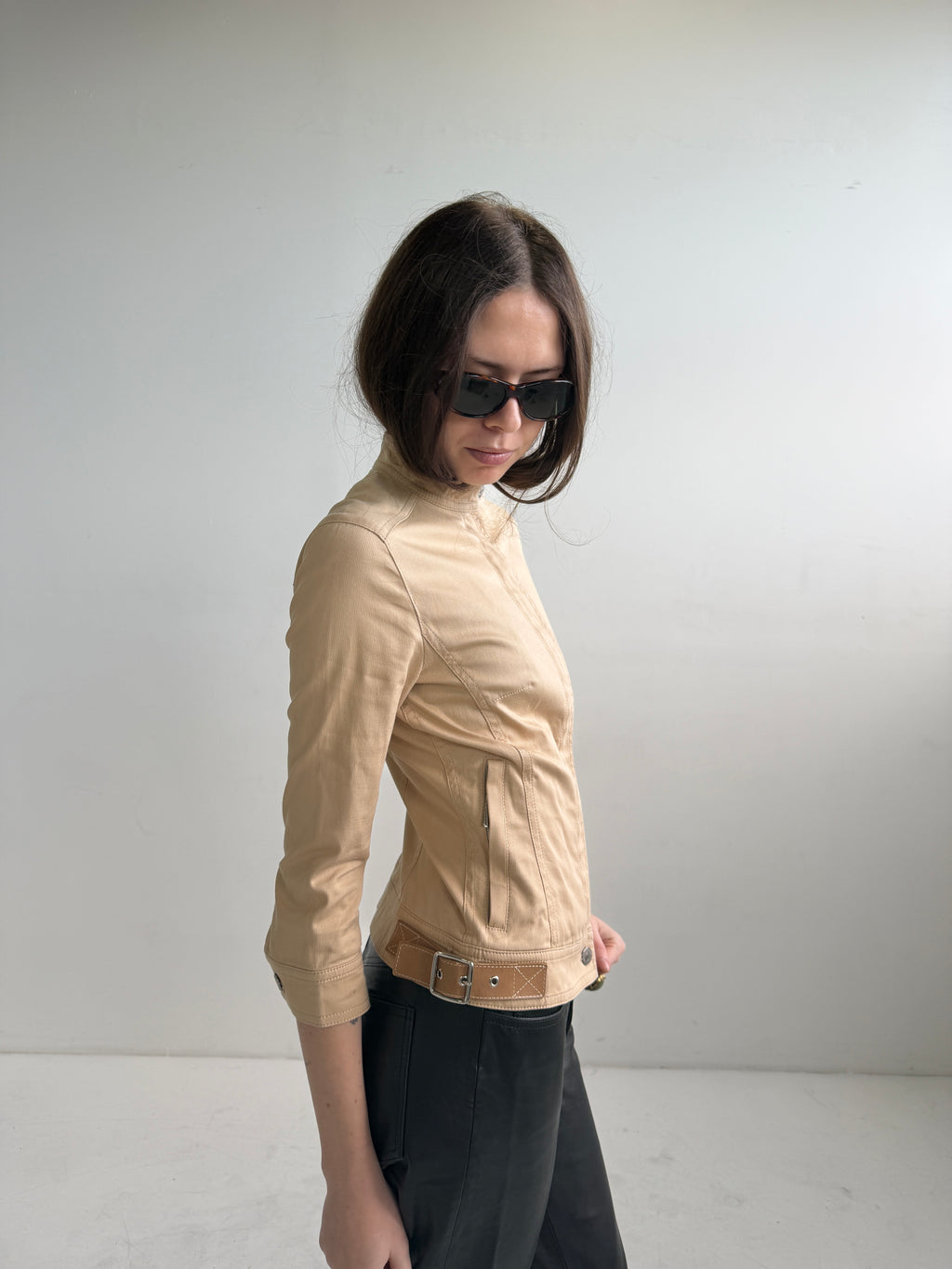 Vintage Beige Fitted Jacket (XS Petite)