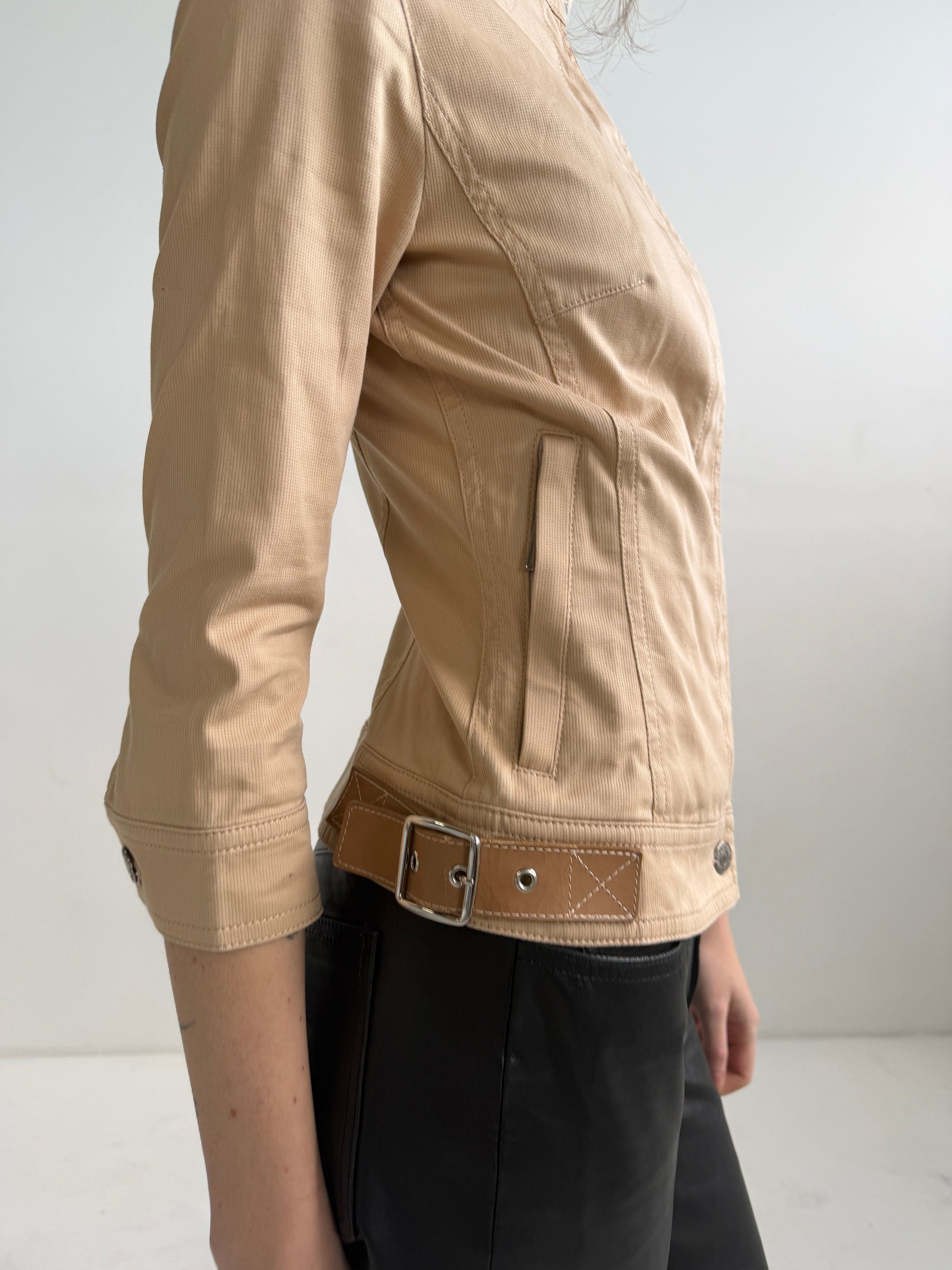 Vintage Beige Fitted Jacket (XS Petite)