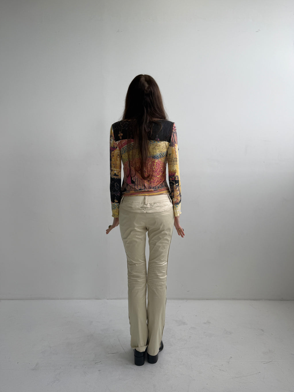 JPG Cream Moto Low Rise Pants (XS)