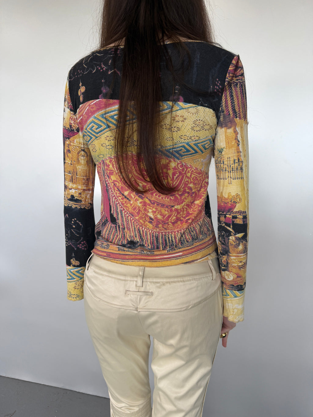 JPG Cream Moto Low Rise Pants (XS)