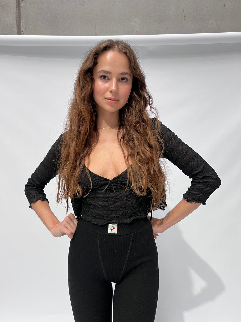 Hilda Mesh Cami — Black