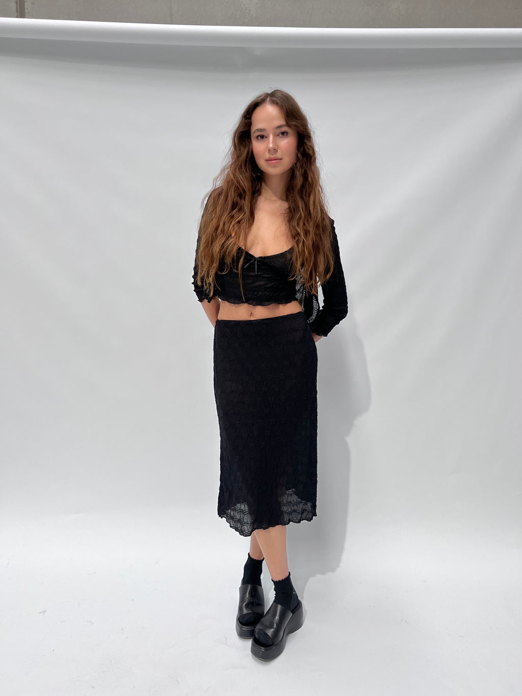 Hilda Mesh Cami — Black