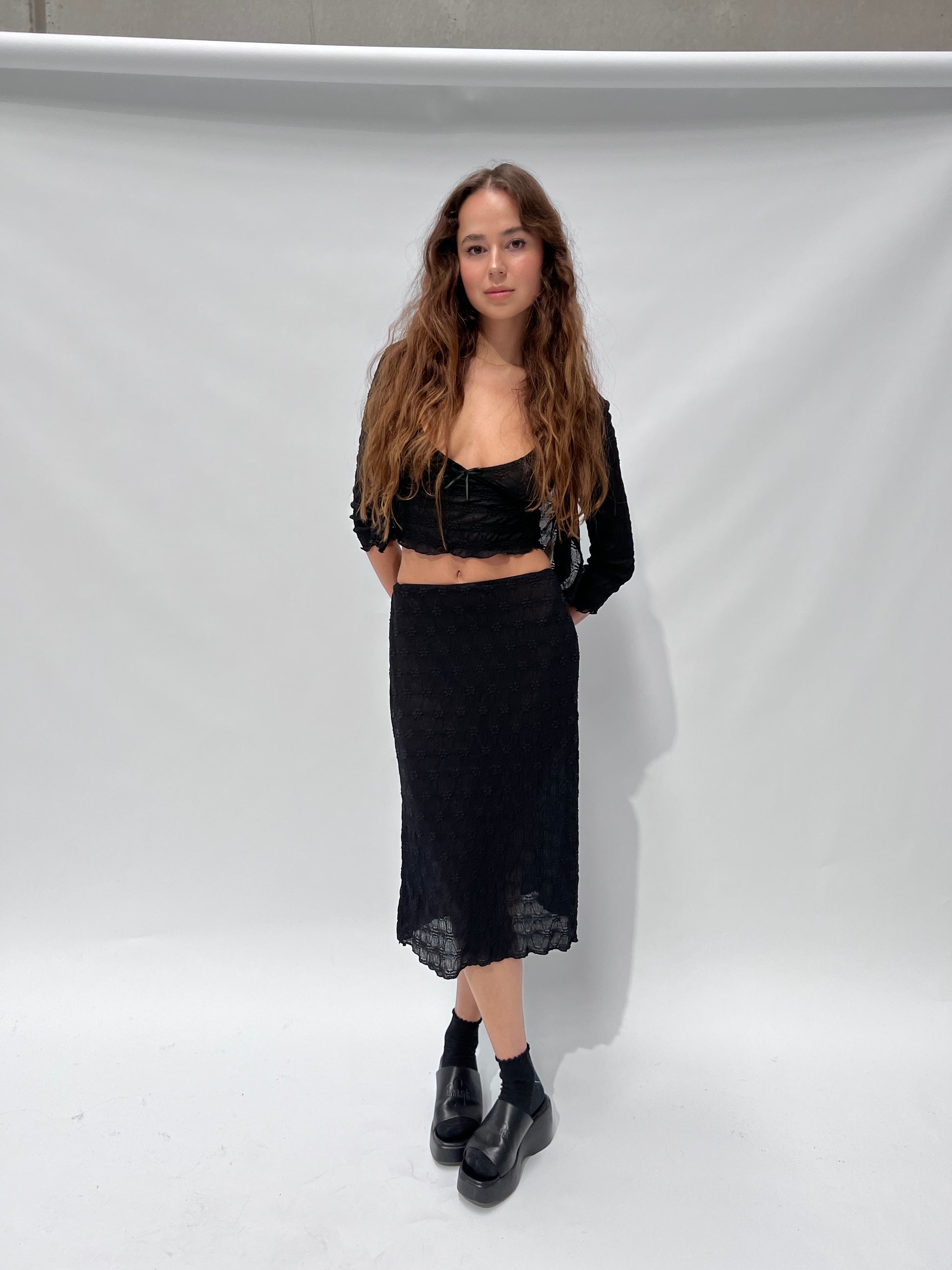 Hilda Mesh Cami — Black
