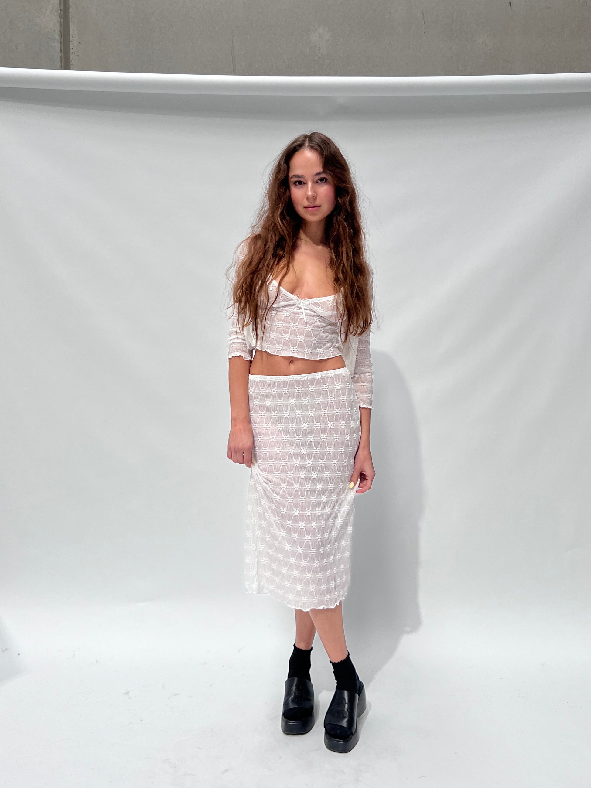 Hilda Mesh Cami — White