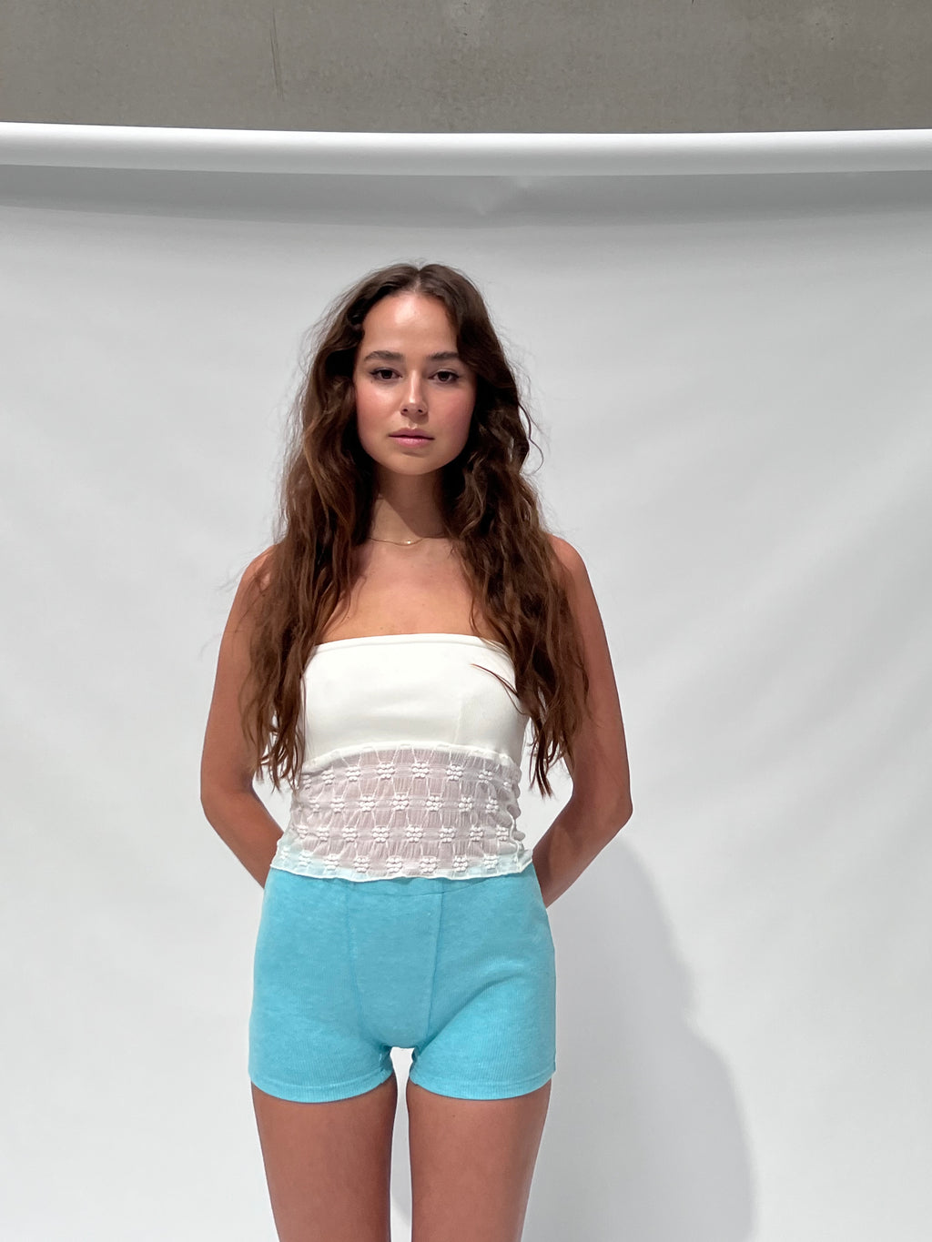 Sabrina Mesh Boob Tube — White