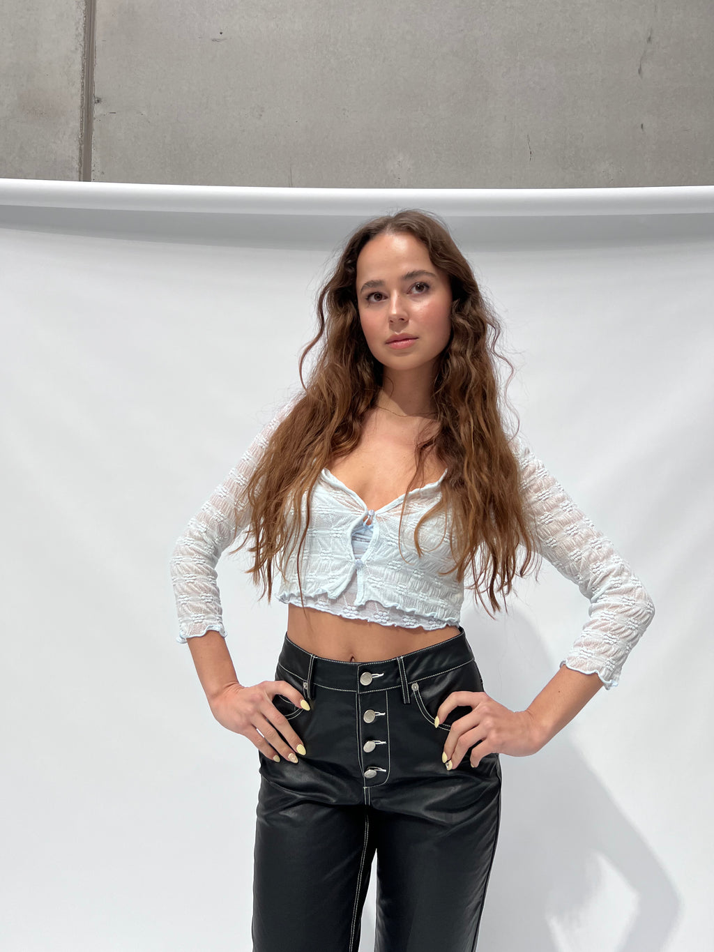 Salem Mesh Cardigan — Baby Blue