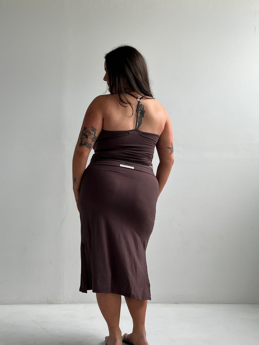 Aquila O'Ring Midi Skirt — Umber