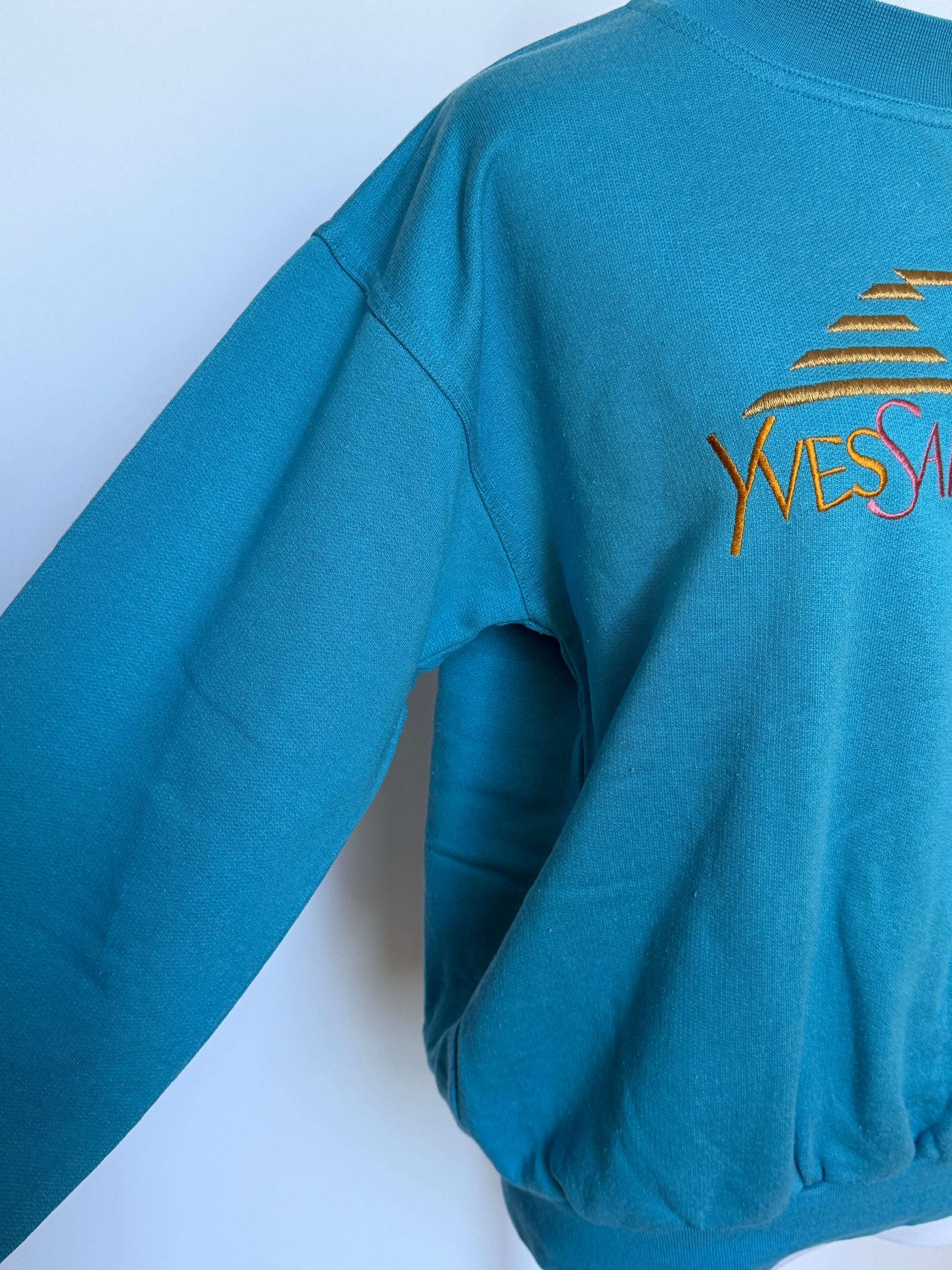 YSL Vintage 90s Blue Embroidered Sweatshirt (S)