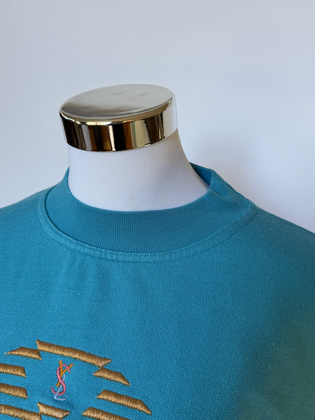 YSL Vintage 90s Blue Embroidered Sweatshirt (S)