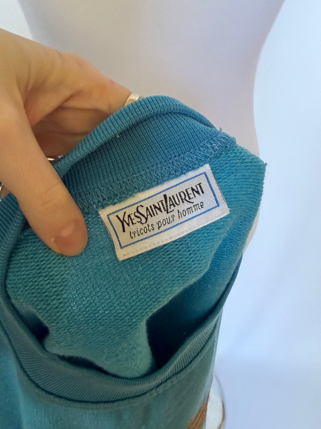 YSL Vintage 90s Blue Embroidered Sweatshirt (S)