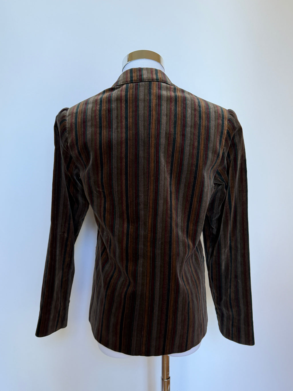 Vintage 80s/90s Multicolour Stripe Velvet Blazer (XS)
