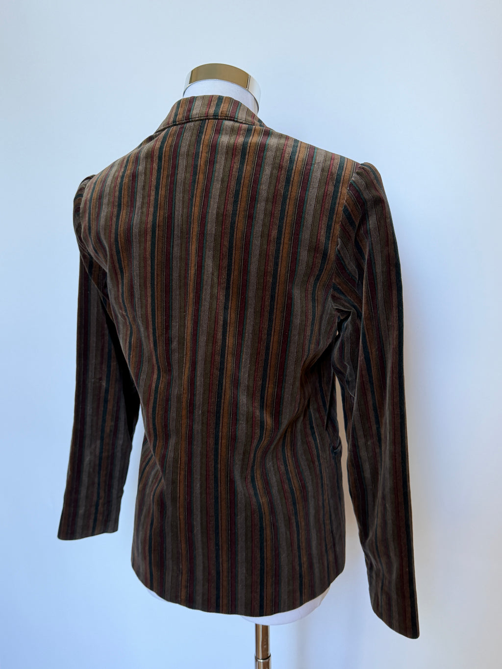 Vintage 80s/90s Multicolour Stripe Velvet Blazer (XS)