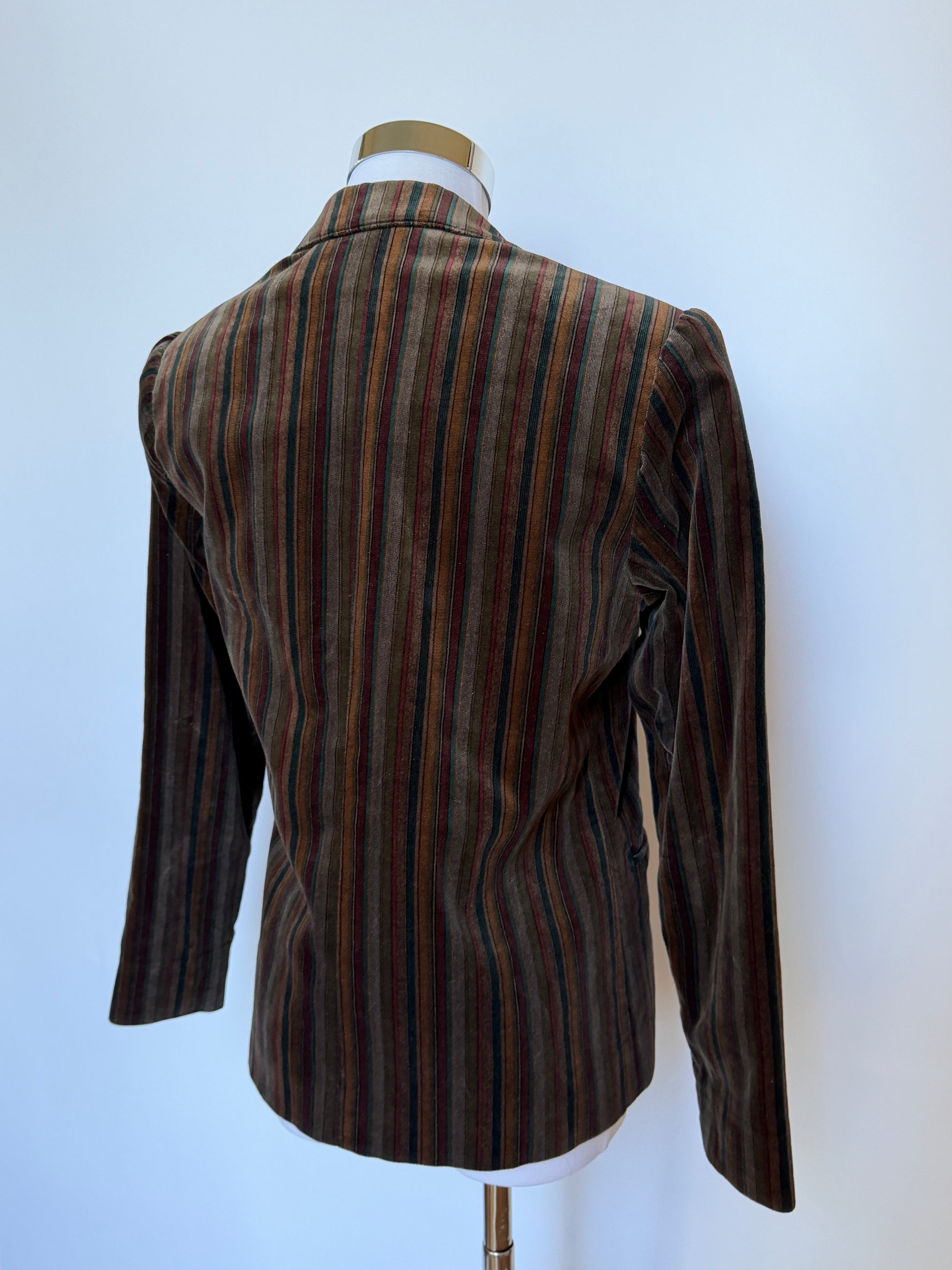 Vintage 80s/90s Multicolour Stripe Velvet Blazer (XS)