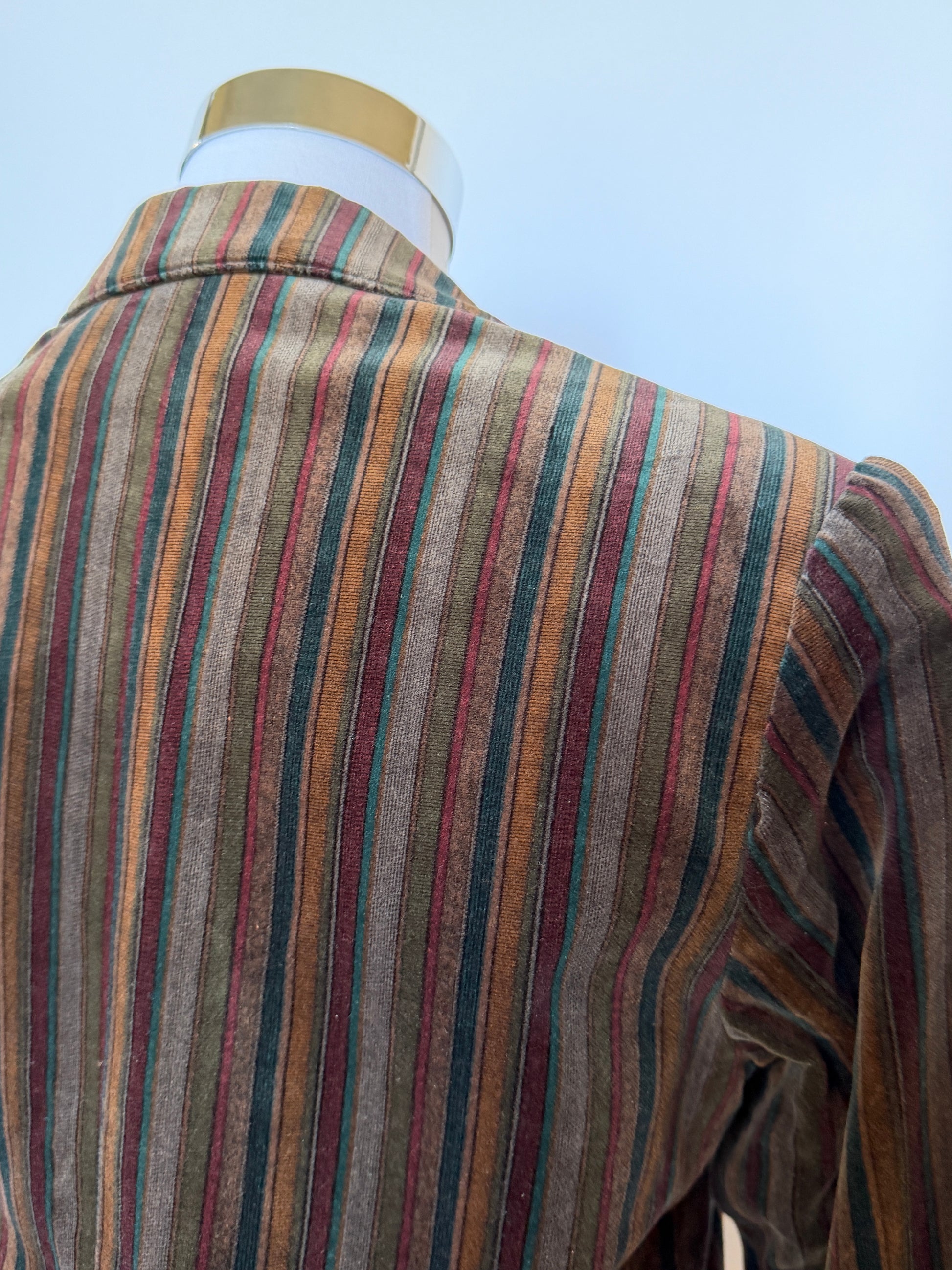 Vintage 80s/90s Multicolour Stripe Velvet Blazer (XS)