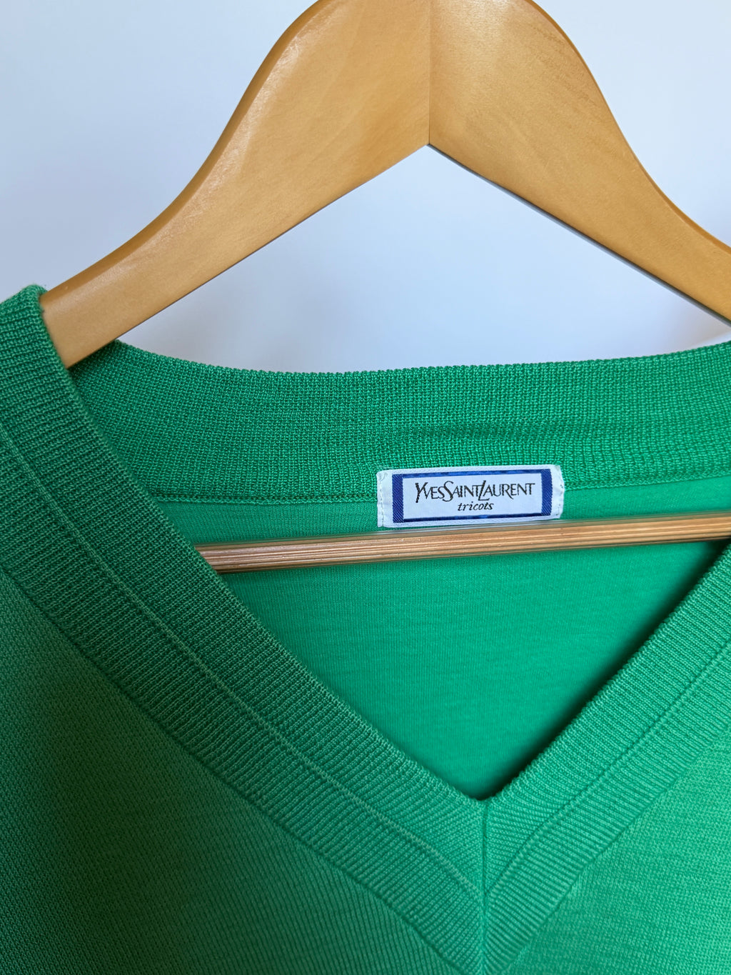 YSL Vintage Green Cotton Knit Sweater (S)